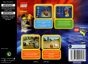 LEGO Racers (Europe) (En,Fr,De,Es,It,Nl,Sv,No,Da,Fi) box cover back